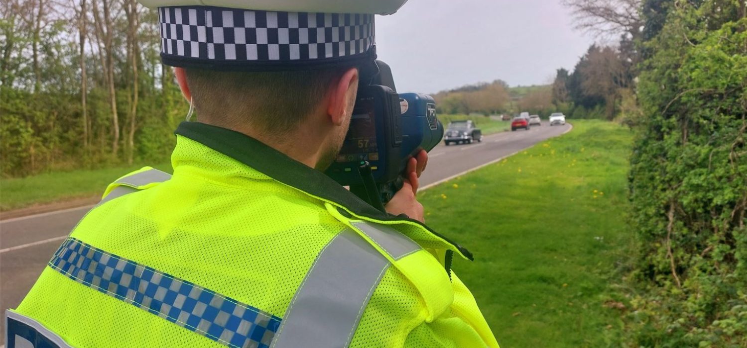 Officers from the Road Safety Unit conducting speed enforcement at various locations across county