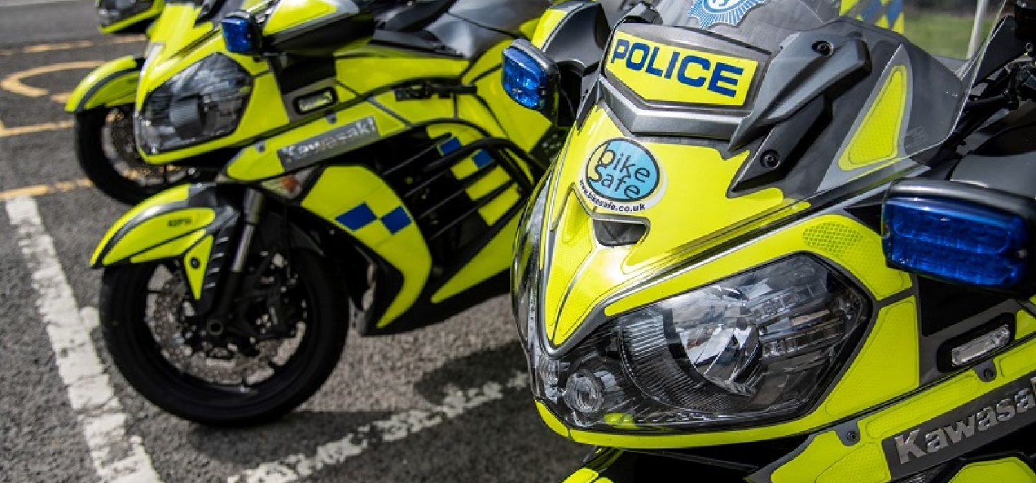 Police bikes lined up at BikeSafe SMALL