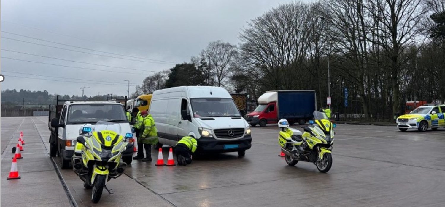 Vans being inspected