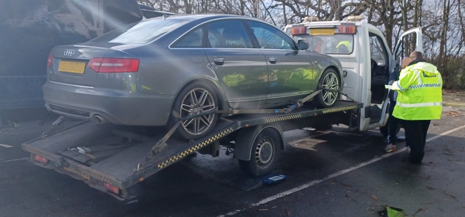 car on recovery trailer